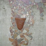 dan mueller art mosaic landscape wall austin-in progress