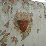 dan mueller art mosaic landscape wall austin-in progress