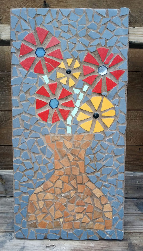 Flower Plaque Mosaics | danmuellerart.com Tile Art Austin TX